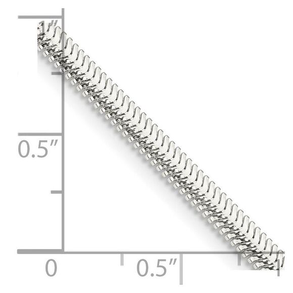 3.25mm Sterling Silver Solid Flat Oval Snake Chain Necklace, 24 Inch - Picture 2 of 5